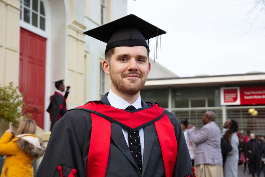 Jake McDonald from Cardiff achieved his MA by Research (History) degree in December 2019.
