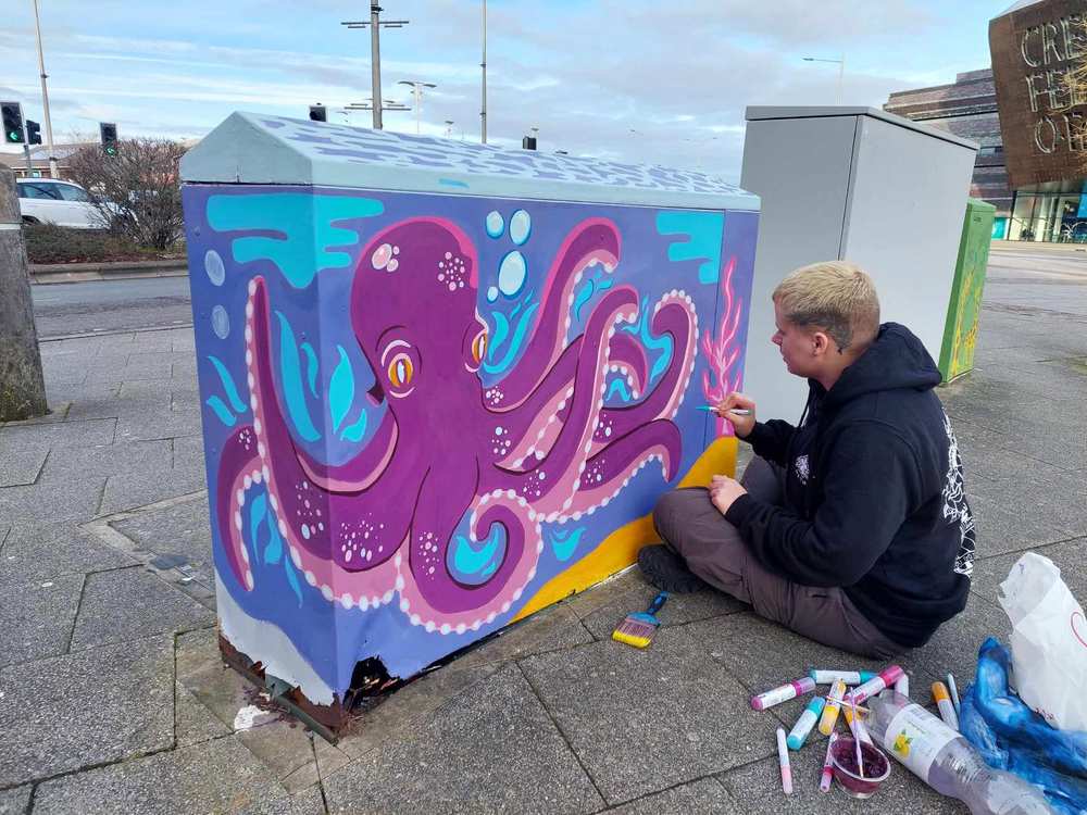 Illustration students bring street art to Cardiff electrical boxes