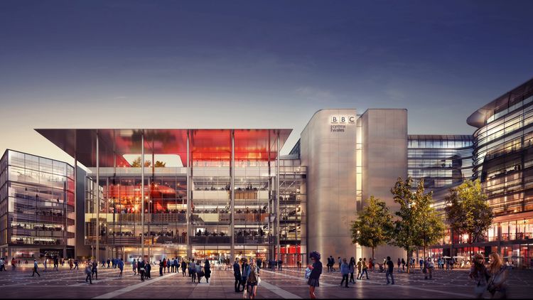 An artist's impression of the new BBC Wales HQ in Central Square, Cardiff.