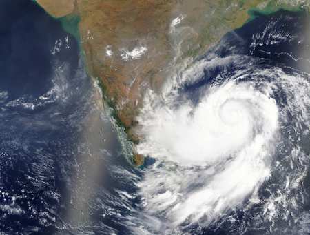 REF2021 Case Study - James Kent, Maths - Cyclone Fani heading towards India in 2019 - Elements of this image furnished by NASA - stock photo GettyImages-1146555316.jpg