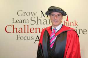 Conservationist and broadcaster Iolo Williams received an honorary fellowship from the University of South Wales. December 2017