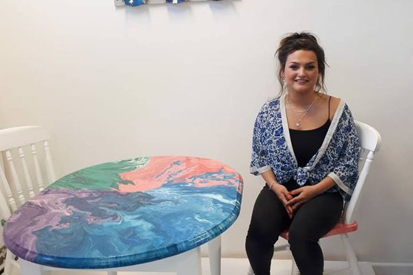 Rachael Parker has a furniture upcycling business and runs creative and therapeutic arts stalls at festivals like First Speak Out 
