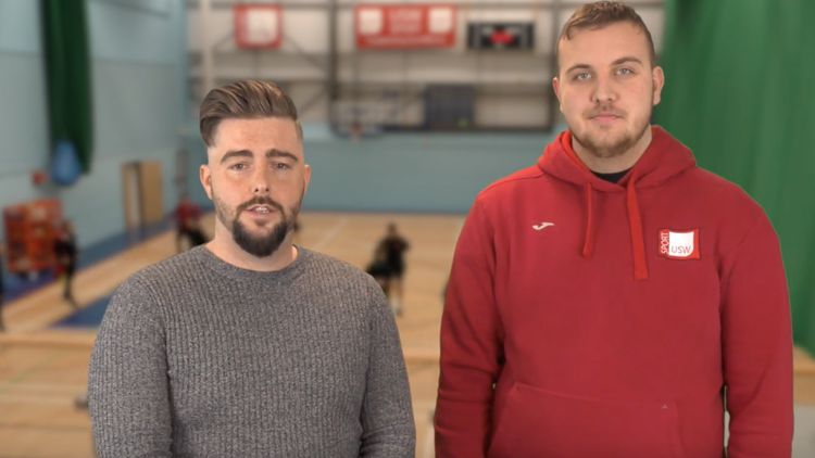 Students on USW's Sports coaching degree