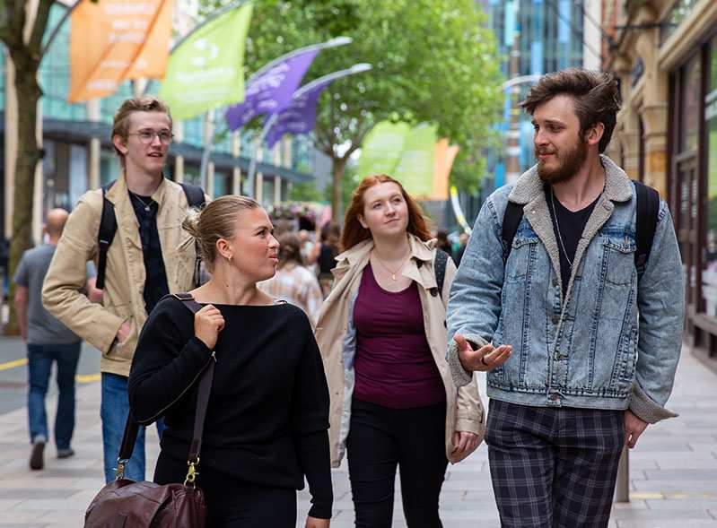 Cardiff Students In City Centre