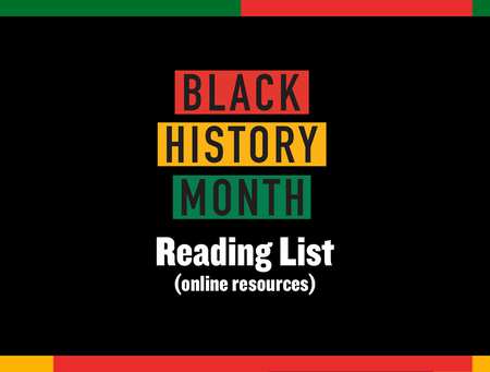 Black History Month - Reading List (Online Resources)