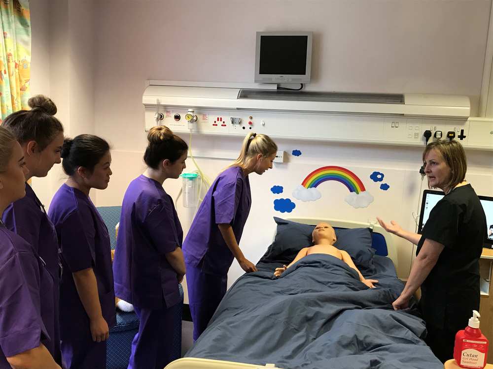 Child manikin being used to train USW student nurses. Neil Gibson, November 2018