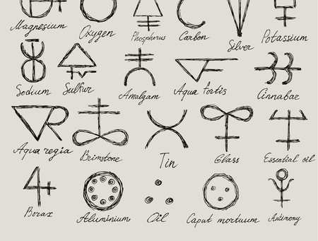 Science and magic - alchemy symbols